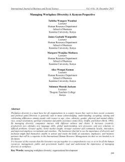 Managing Workplace Diversity:A Kenyan Pespective