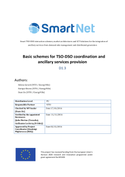 Basic models for TSO- DSO coordination