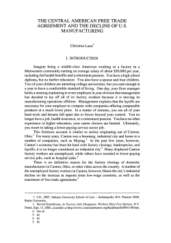 Central American Free Trade Agreement and the Decline of U.S.