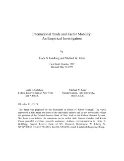 International Trade and Factor Mobility: An Empirical Investigation