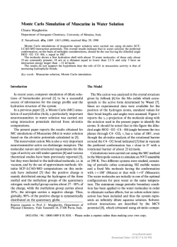 Monte Carlo Simulation of Muscarine in Water Solution