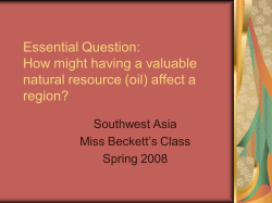 Essential Question: How might having a valuable natural resource