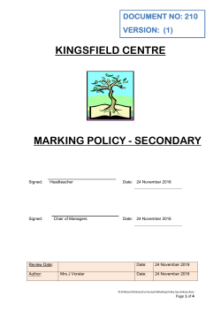 Marking Policy Secondary