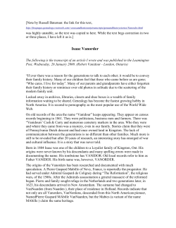 Isaac Vanorder - Van Orden Family