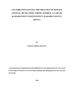 Factors influencing the practice of female genital