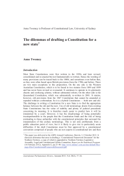 The dilemmas of drafting a Constitution for a new state