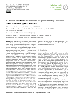 Hortonian runoff closure relations for geomorphologic response
