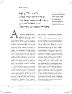 Saying “Yes, and” to Collaborative Prewriting: How