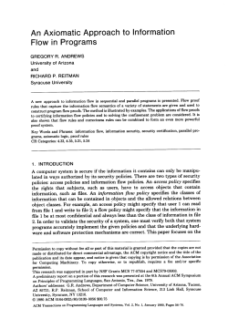An Axiomatic Approach Flow in Programs to Information