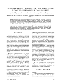 mutagenicity study of weeds and common plants used in traditional