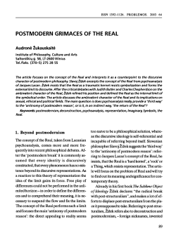 POSTMODERN GRIMACES OF THE REAL