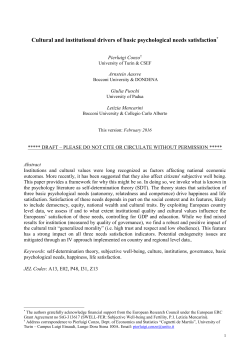 Cultural and institutional drivers of basic psychological needs