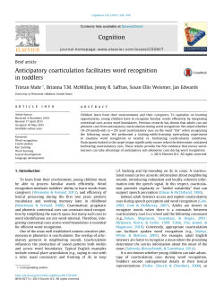 Anticipatory coarticulation facilitates word recognition in toddlers