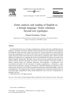 Genre schemata beyond text typologies