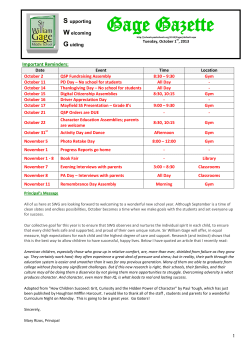 Upcoming Dates - Pages - Peel District School Board