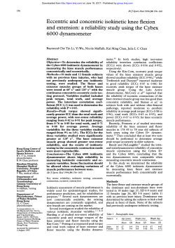 Eccentric concentric isokinetic knee flexion and extension