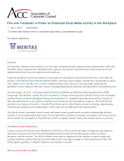 Fire over Facebook? - Association of Corporate Counsel