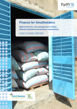 Finance for Smallholders - NpM, Platform for Inclusive Finance