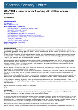 Contact - Scottish Sensory Centre