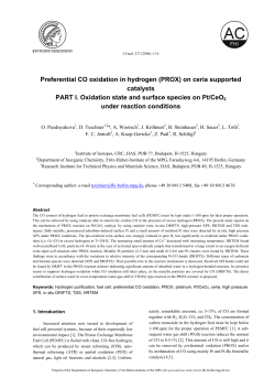 Preferential CO oxidation in hydrogen (PROX) on ceria supported