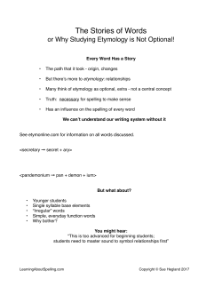 Detailed Handout for The Stories of Words