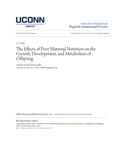 The Effects of Poor Maternal Nutrition on the Growth, Development