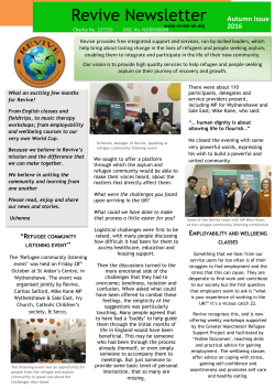 Revive Newsletter Autumn Edition 2016