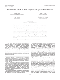 Distributional Effects of Word Frequency on Eye Fixation Durations