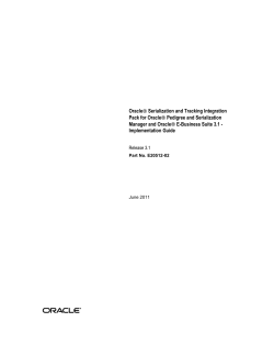 Oracle Serialization and Tracking Integration Pack for Oracle