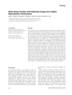 Male House Finches with Elaborate Songs have Higher