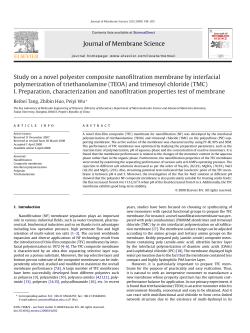 Journal of Membrane Science Study on a novel polyester composite