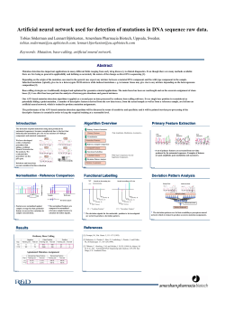 Artificial neural network used for detection of mutations in DNA