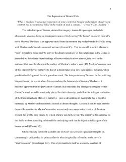 1 The Repression of Dream Work &ldquo;What is involved is an actual