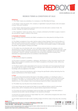 Definitions 1.1 The `Seller` means any subsidiary of