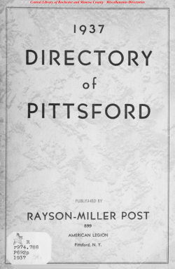 1937 Directory for Pittsford - Monroe County Library System