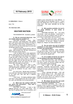 H Watson - Dubai Duty Free Tennis Championships