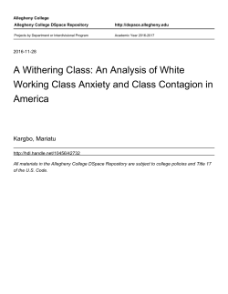 A Withering Class: An Analysis of White Working Class Anxiety and
