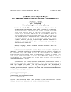 Specific Situations or Specific People?