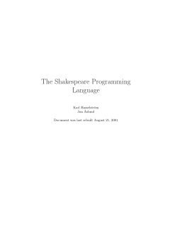 The Shakespeare Programming Language