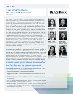 fund structures as systemic risk mitigants