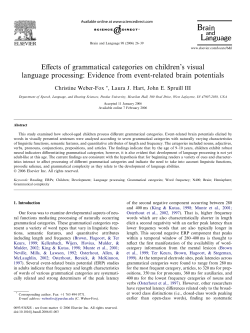 Effects of grammatical categories on children`s