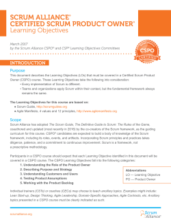 (CSPO) Learning Objectives