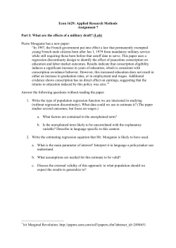 Econ 1629: Applied Research Methods Assignment 7 Part I: What