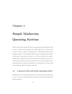 Chapter 4 Simple Markovian Queueing Systems
