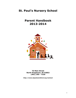 St. Paul`s Nursery School Parent Handbook 2013-2014