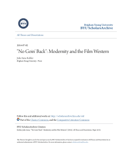 "No Goin` Back": Modernity and the Film Western