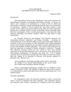 paul ricoeur: on spirituality and sexuality