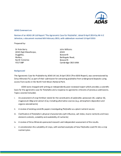 ADAS Comment on - North York Moors National Park