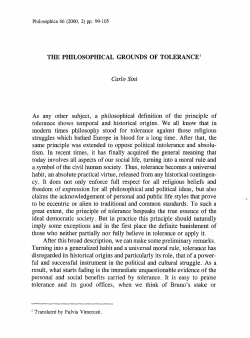 The Philosophical Grounds of Tolerance.