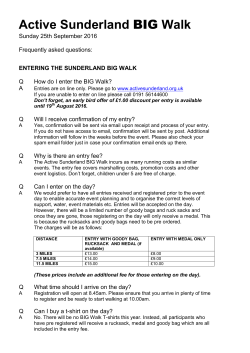 Sunderland BIG Walk FAQ